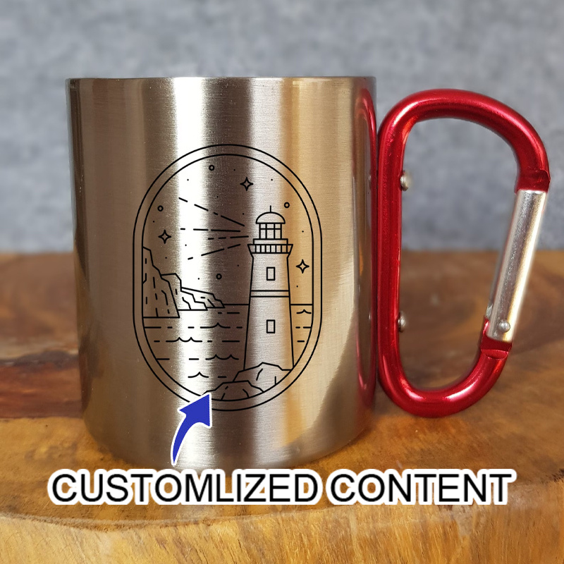 Coffee Equipment Eu - Stainless Steel Camping Mug with Carabiner