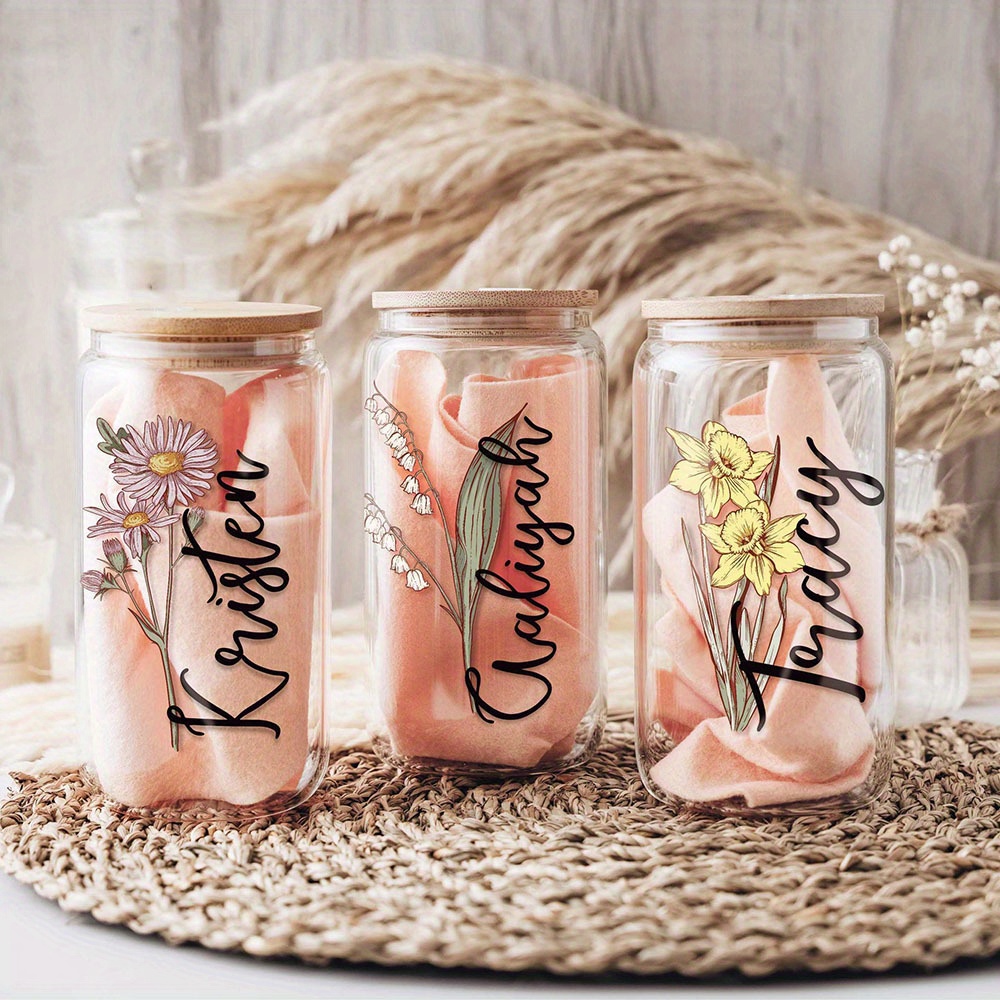 Custom Birth Flower Name Glass - огляд і ціна Coffee Equipment Eu