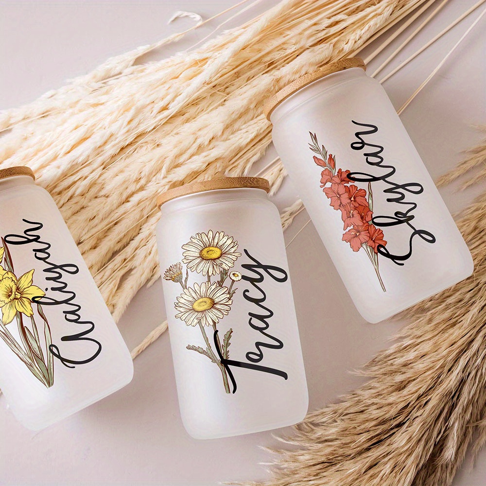 Custom Birth Flower Name Glass - огляд і ціна Coffee Equipment Eu